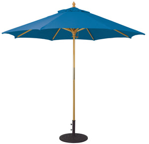 Galtech 131 9' All Purpose Premium Wood Manual Lift Outdoor Market Umbrella