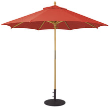 Galtech 131 9' All Purpose Premium Wood Manual Lift Outdoor Market Umbrella