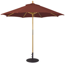 Galtech 131 9' All Purpose Premium Wood Manual Lift Outdoor Market Umbrella