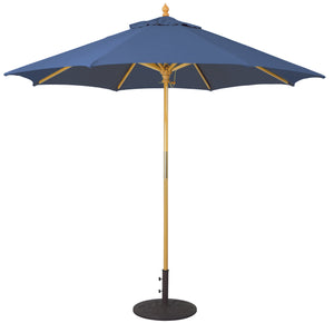 Galtech 131 9' All Purpose Premium Wood Manual Lift Outdoor Market Umbrella