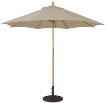 Galtech 131 9' All Purpose Premium Wood Manual Lift Outdoor Market Umbrella