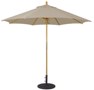 Galtech 131 9' All Purpose Premium Wood Manual Lift Outdoor Market Umbrella