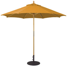 Galtech 131 9' All Purpose Premium Wood Manual Lift Outdoor Market Umbrella