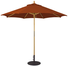 Galtech 131 9' All Purpose Premium Wood Manual Lift Outdoor Market Umbrella