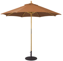 Galtech 131 9' All Purpose Premium Wood Manual Lift Outdoor Market Umbrella