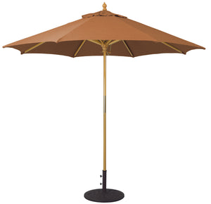 Galtech 131 9' All Purpose Premium Wood Manual Lift Outdoor Market Umbrella