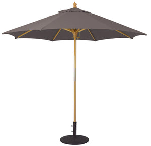 Galtech 131 9' All Purpose Premium Wood Manual Lift Outdoor Market Umbrella