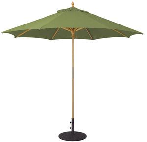 Galtech 131 9' All Purpose Premium Wood Manual Lift Outdoor Market Umbrella