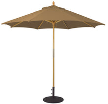 Galtech 131 9' All Purpose Premium Wood Manual Lift Outdoor Market Umbrella