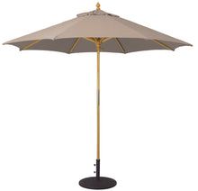 Galtech 131 9' All Purpose Premium Wood Manual Lift Outdoor Market Umbrella