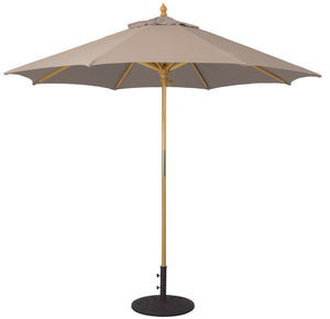 Galtech 131 9' All Purpose Premium Wood Manual Lift Outdoor Market Umbrella
