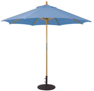 Galtech 131 9' All Purpose Premium Wood Manual Lift Outdoor Market Umbrella