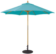 Galtech 131 9' All Purpose Premium Wood Manual Lift Outdoor Market Umbrella