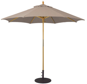 Galtech 131 9' All Purpose Premium Wood Manual Lift Outdoor Market Umbrella