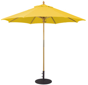 Galtech 131 9' All Purpose Premium Wood Manual Lift Outdoor Market Umbrella