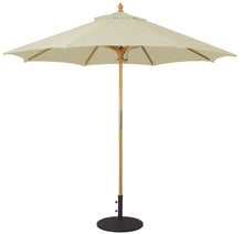 Galtech 131 9' All Purpose Premium Wood Manual Lift Outdoor Market Umbrella
