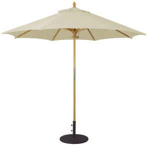 Galtech 131 9' All Purpose Premium Wood Manual Lift Outdoor Market Umbrella
