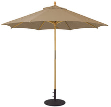 Galtech 131 9' All Purpose Premium Wood Manual Lift Outdoor Market Umbrella