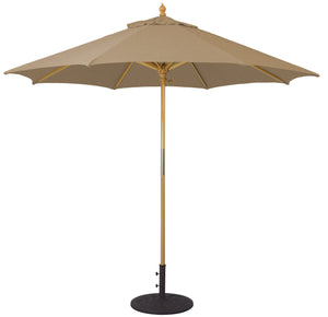 Galtech 131 9' All Purpose Premium Wood Manual Lift Outdoor Market Umbrella