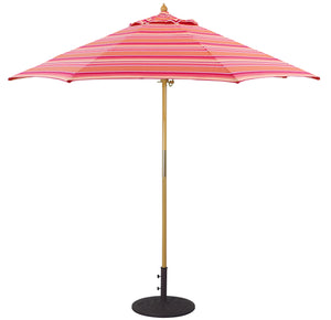 Galtech 131 9' All Purpose Premium Wood Manual Lift Outdoor Market Umbrella