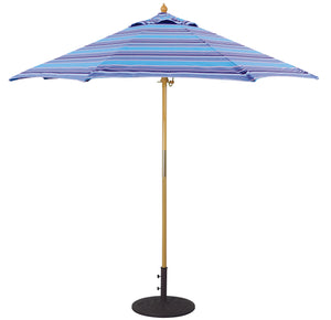 Galtech 131 9' All Purpose Premium Wood Manual Lift Outdoor Market Umbrella