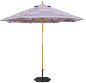 Galtech 131 9' All Purpose Premium Wood Manual Lift Outdoor Market Umbrella
