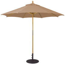 Galtech 131 9' All Purpose Premium Wood Manual Lift Outdoor Market Umbrella