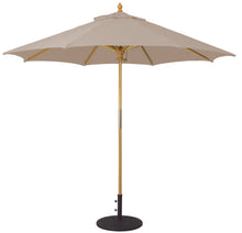 Galtech 131 9' All Purpose Premium Wood Manual Lift Outdoor Market Umbrella
