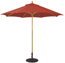 Galtech 131 9' All Purpose Premium Wood Manual Lift Outdoor Market Umbrella