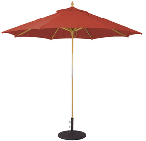 Galtech 131 9' All Purpose Premium Wood Manual Lift Outdoor Market Umbrella