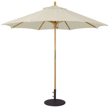 Galtech 131 9' All Purpose Premium Wood Manual Lift Outdoor Market Umbrella