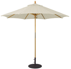 Galtech 131 9' All Purpose Premium Wood Manual Lift Outdoor Market Umbrella