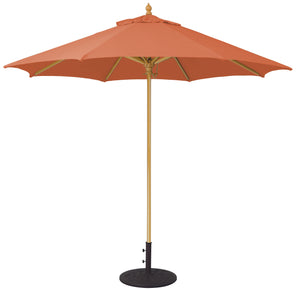 Galtech 136 9' Commercial Manual Lift Premium Wood Outdoor Market Umbrella
