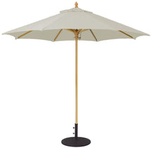 Galtech 136 9' Commercial Manual Lift Premium Wood Outdoor Market Umbrella