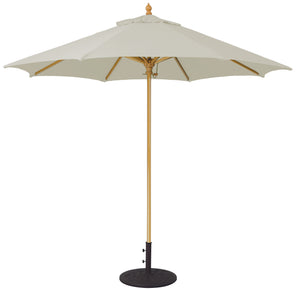 Galtech 136 9' Commercial Manual Lift Premium Wood Outdoor Market Umbrella