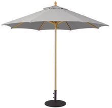 Galtech 136 9' Commercial Manual Lift Premium Wood Outdoor Market Umbrella