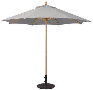Galtech 136 9' Commercial Manual Lift Premium Wood Outdoor Market Umbrella