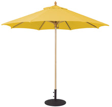 Galtech 136 9' Commercial Manual Lift Premium Wood Outdoor Market Umbrella