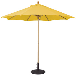 Galtech 136 9' Commercial Manual Lift Premium Wood Outdoor Market Umbrella