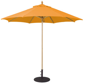 Galtech 136 9' Commercial Manual Lift Premium Wood Outdoor Market Umbrella