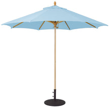 Galtech 136 9' Commercial Manual Lift Premium Wood Outdoor Market Umbrella