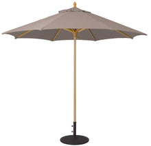 Galtech 136 9' Commercial Manual Lift Premium Wood Outdoor Market Umbrella