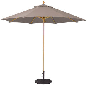 Galtech 136 9' Commercial Manual Lift Premium Wood Outdoor Market Umbrella