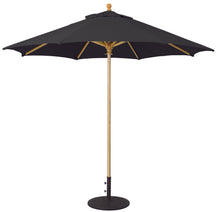 Galtech 136 9' Commercial Manual Lift Premium Wood Outdoor Market Umbrella