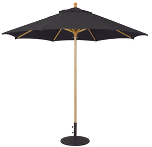 Galtech 136 9' Commercial Manual Lift Premium Wood Outdoor Market Umbrella