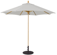 Galtech 136 9' Commercial Manual Lift Premium Wood Outdoor Market Umbrella