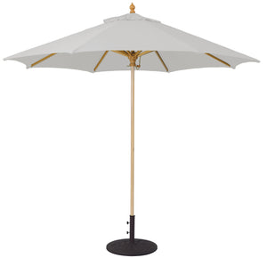 Galtech 136 9' Commercial Manual Lift Premium Wood Outdoor Market Umbrella