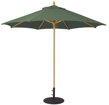 Galtech 136 9' Commercial Manual Lift Premium Wood Outdoor Market Umbrella