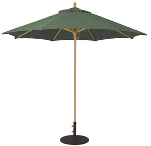 Galtech 136 9' Commercial Manual Lift Premium Wood Outdoor Market Umbrella