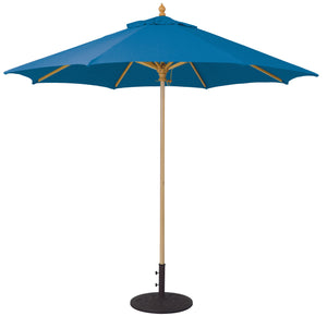 Galtech 136 9' Commercial Manual Lift Premium Wood Outdoor Market Umbrella